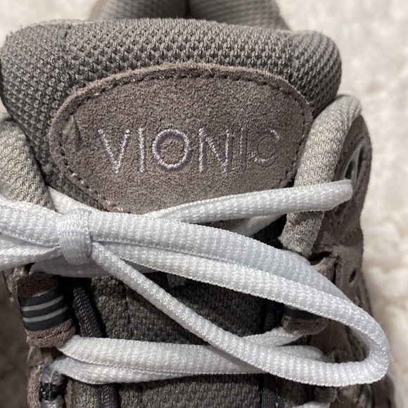 Mens Vionic gray leather lace up shoes size 9 - Picture 2 of 5